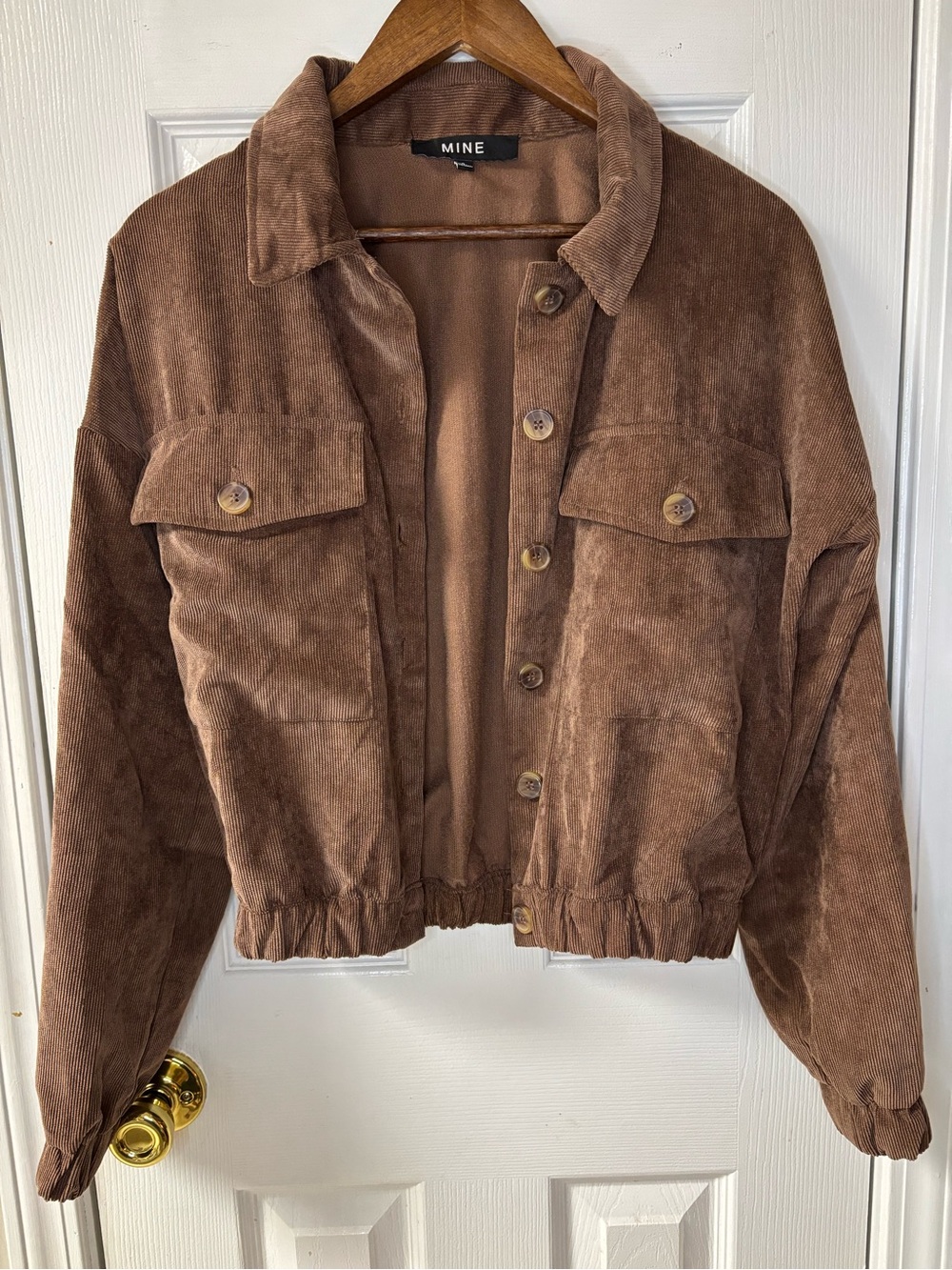 MINE Brown Corduroy Button-Front Jacket - Picture 1 of 6